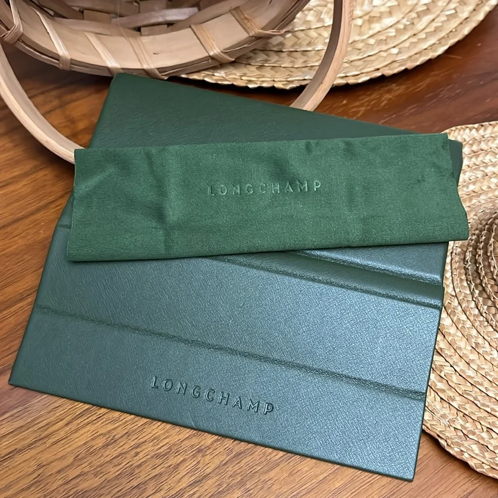 Longchamp Green‎ Leather Eyeglasses Sunglasses Holder